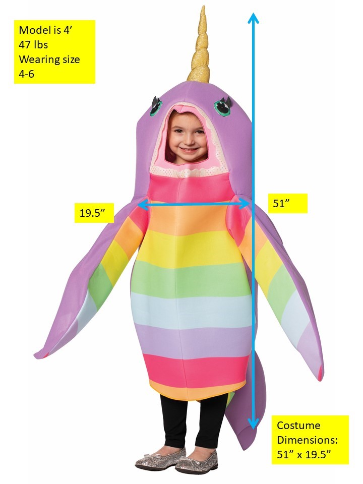 Rasta Imposta Narwhal Kostüm Kind 4-6 Tunika Polyester