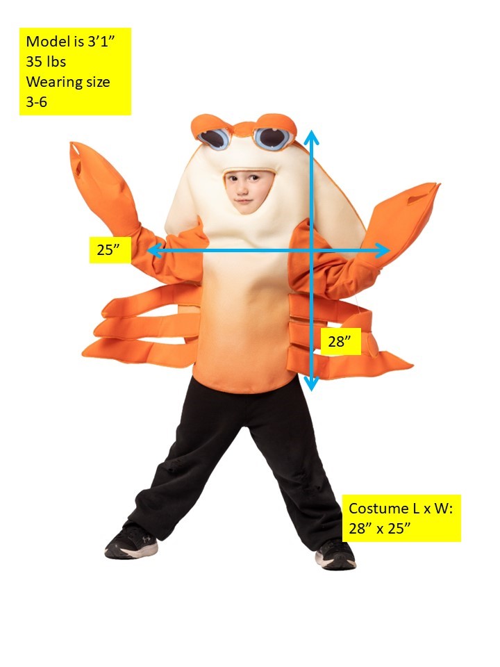 Rasta Imposta Bay Crab Kinderkostüm 3-6 Polyester Scheren