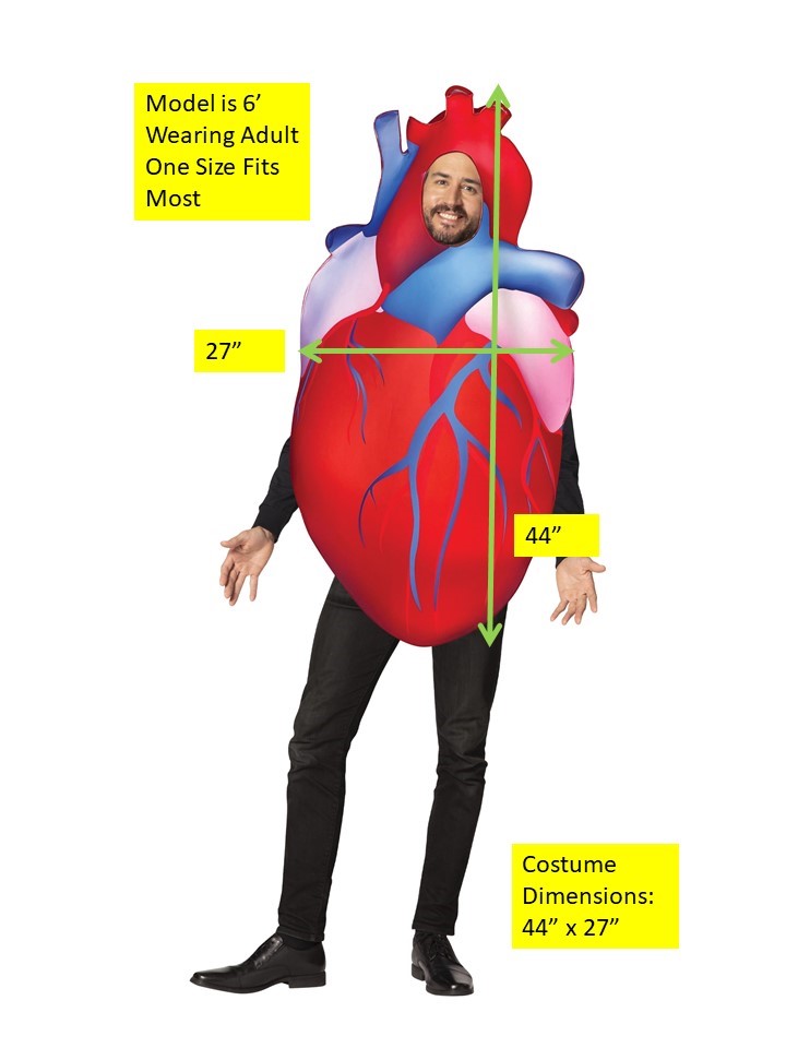 Rasta Imposta Heart Kostüm One Size Rot Schaumtunika