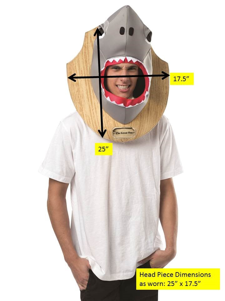 Rasta Imposta Shark Trophy Hai Kopf Kostüm One Size grau