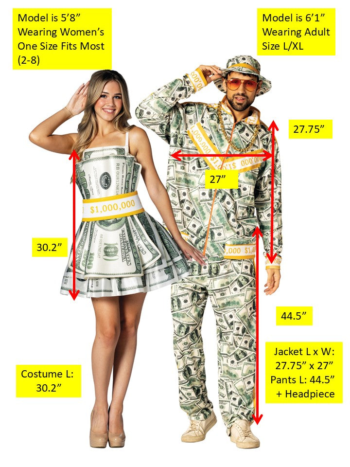 Rasta Imposta Money Kostüm Paarkostüm Kleid Anzug Geld