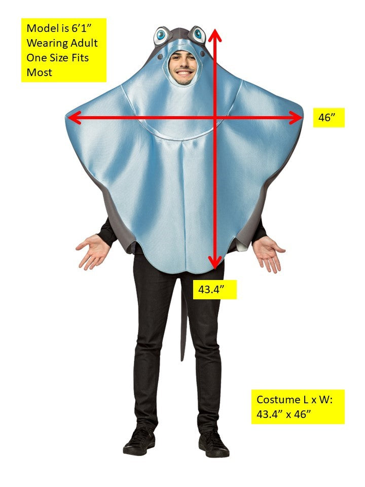 Rasta Imposta Stingray Rochen-Kostüm One Size grau