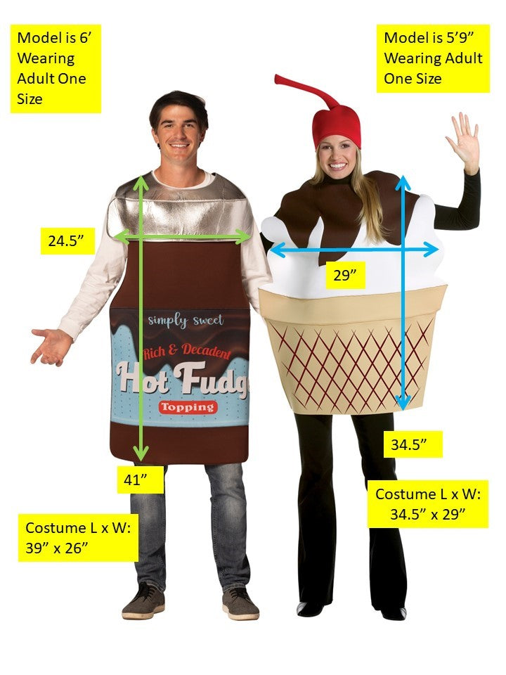 Rasta Imposta Hot Fudge Eisbecher Paar Kostüm One Size