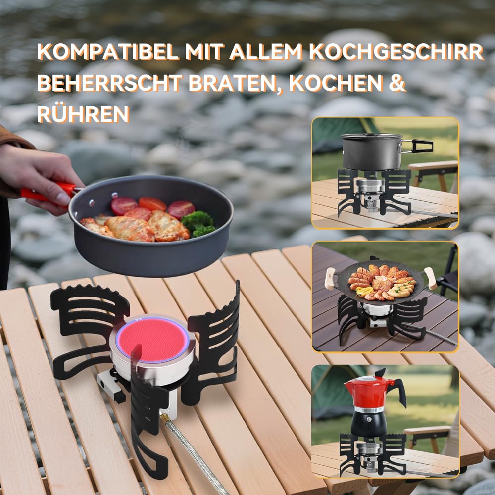 REDSUN FD2 Campingkocher Gaskocher mit PP-Box 3,0 kW Infrarot