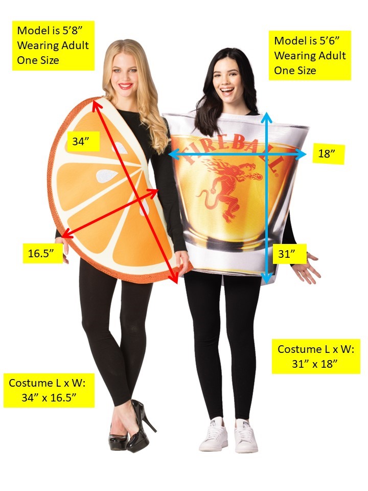 Rasta Imposta Fireball Shot Glas Partnerkostüm Orange One Size