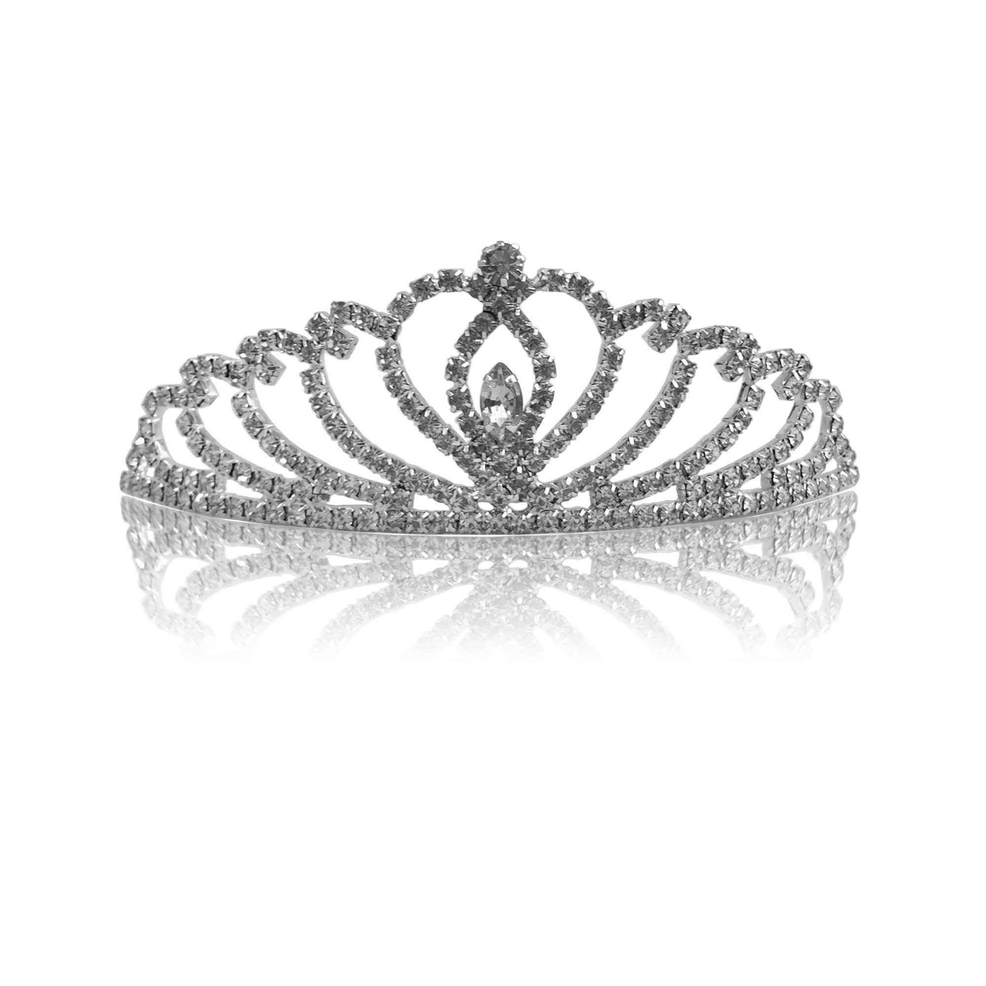 Katara 1738 Mini Kamm #1 Diadem silber Strass 16 cm