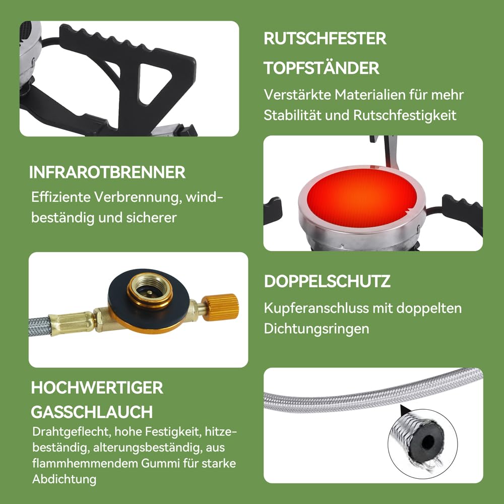 REDSUN FD3 Gaskocher Infrarot 3,0 kW mit EVA-Tasche