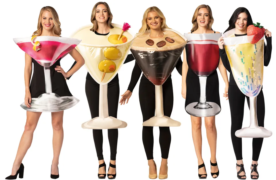 Rasta Imposta Cocktails Gruppenkostüm 5er Set One Size Schaum