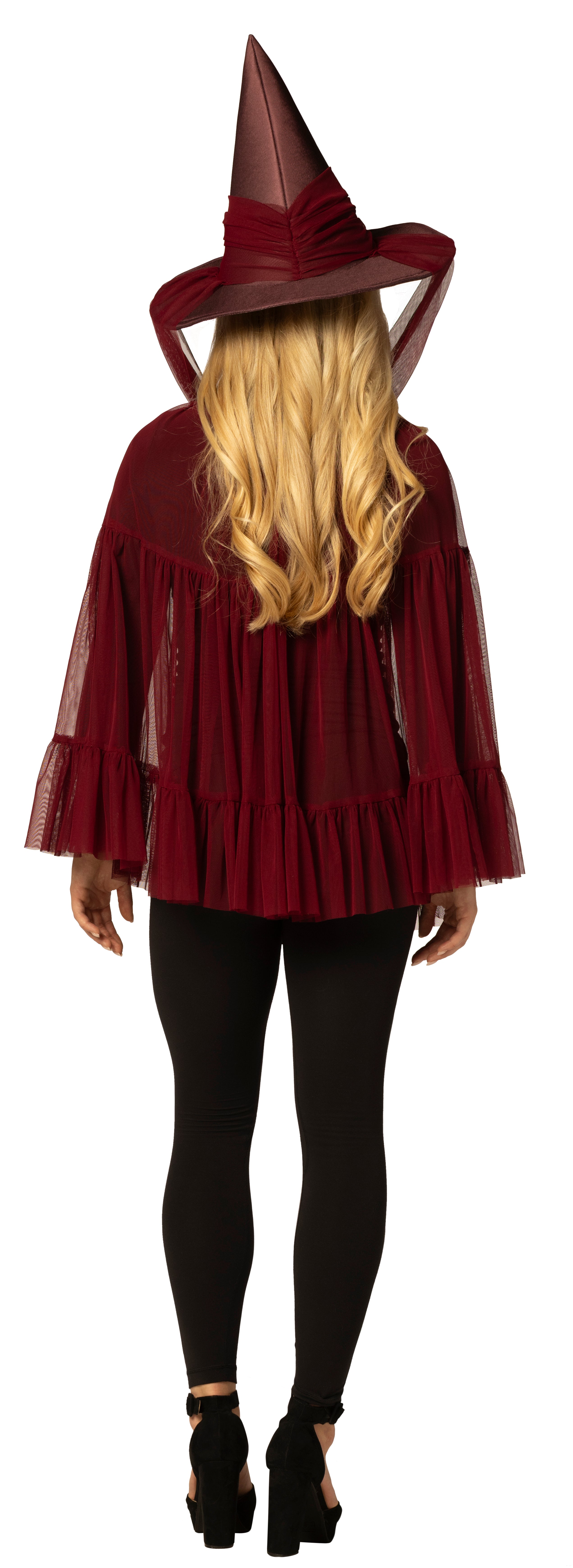 Rasta Imposta Witch Hat Cape Kostüm Hexe Burgunder One Size