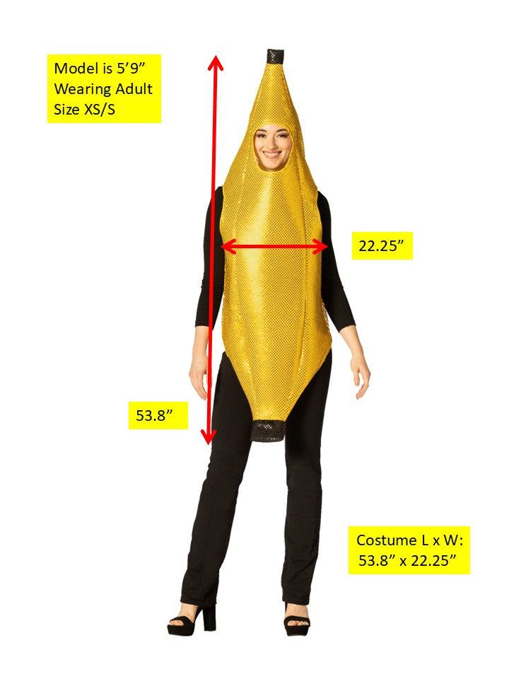 Rasta Imposta Glitzy Sequin Banana Kostüm XXS Pailletten