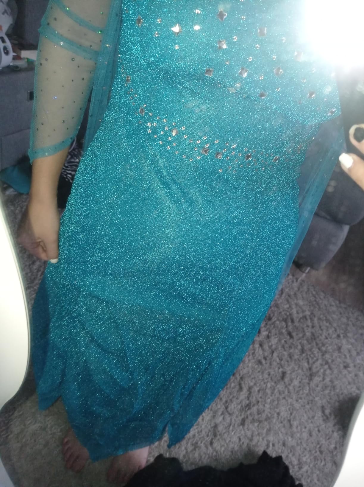 Katara Prinzessin Elsa Kleid Blau Glitzer Kostüm S Damen