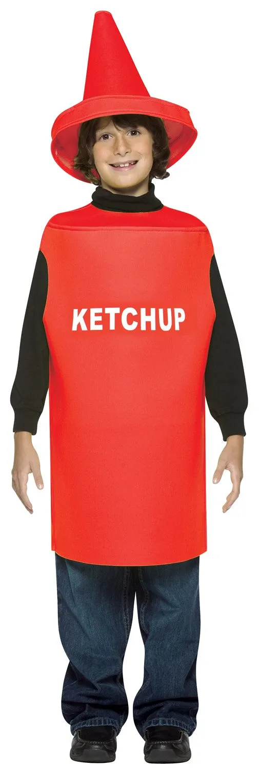 Rasta Imposta Ketchup Kostüm Kinder 7-10 Flasche mit Kappe