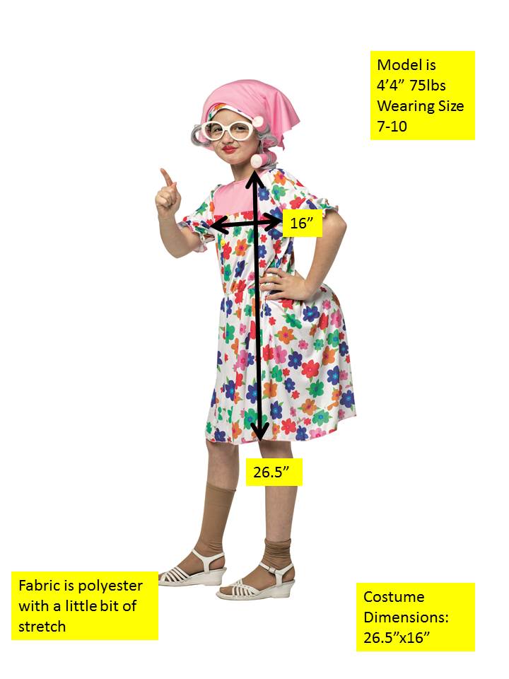 Rasta Imposta Granny Kinderkostüm Mädchen Gr. 4-6 Blumen