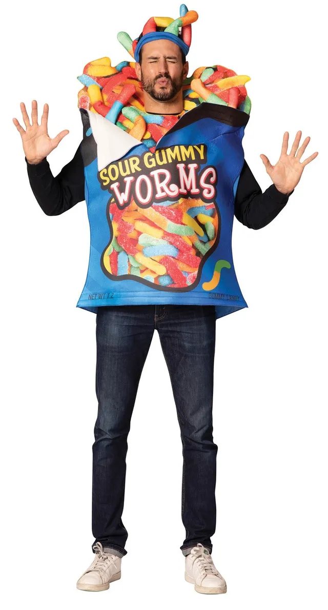 Rasta Imposta Sour Gummy Worms Kostüm Einheitsgröße