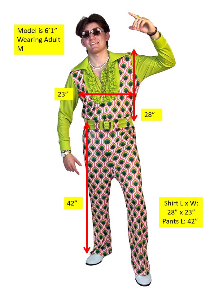 Rasta Imposta Swaggertown 70er Jumpsuit grün pink Gr. M