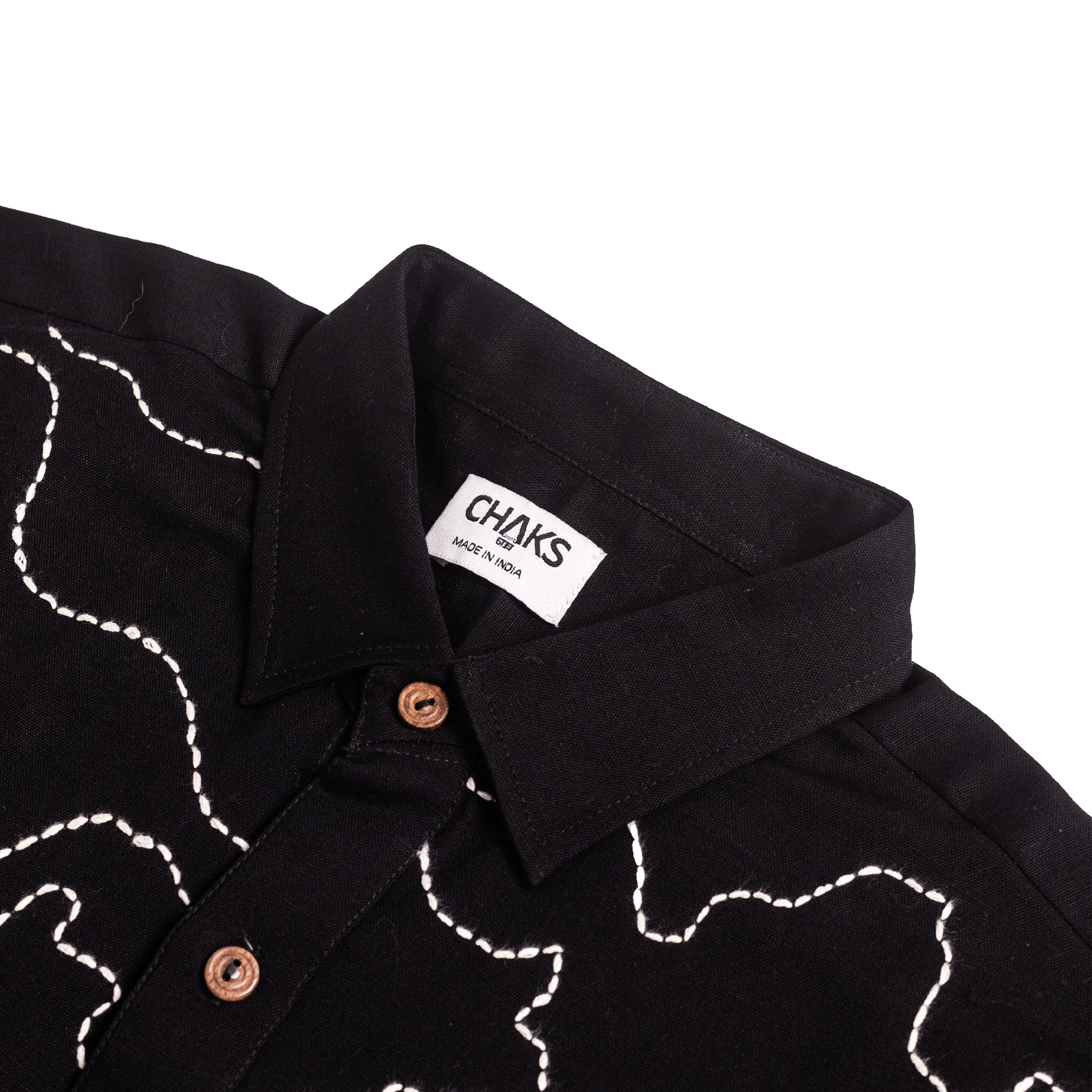 Chaks Manchitra Black Shirt Herren Hemd Schwarz M Kantha
