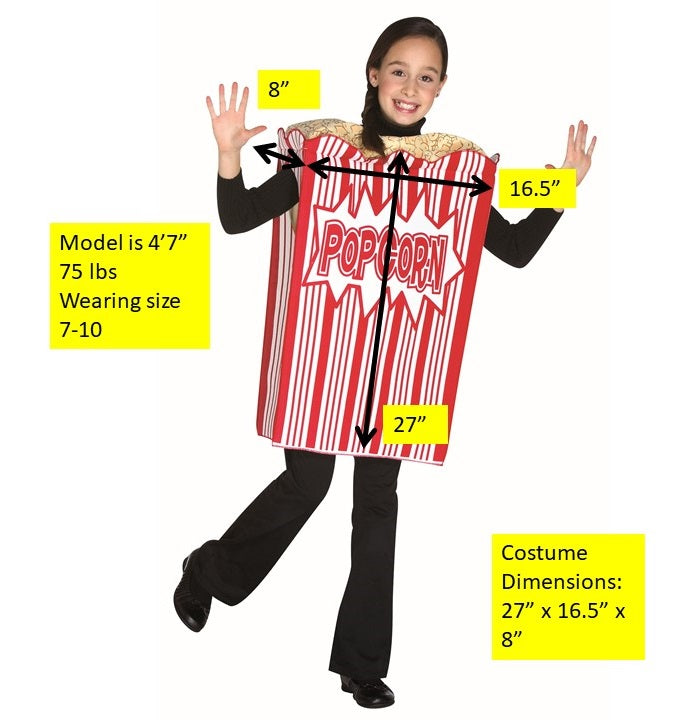 Rasta Imposta Movie Night Popcorn Kinder Kostüm 7-10