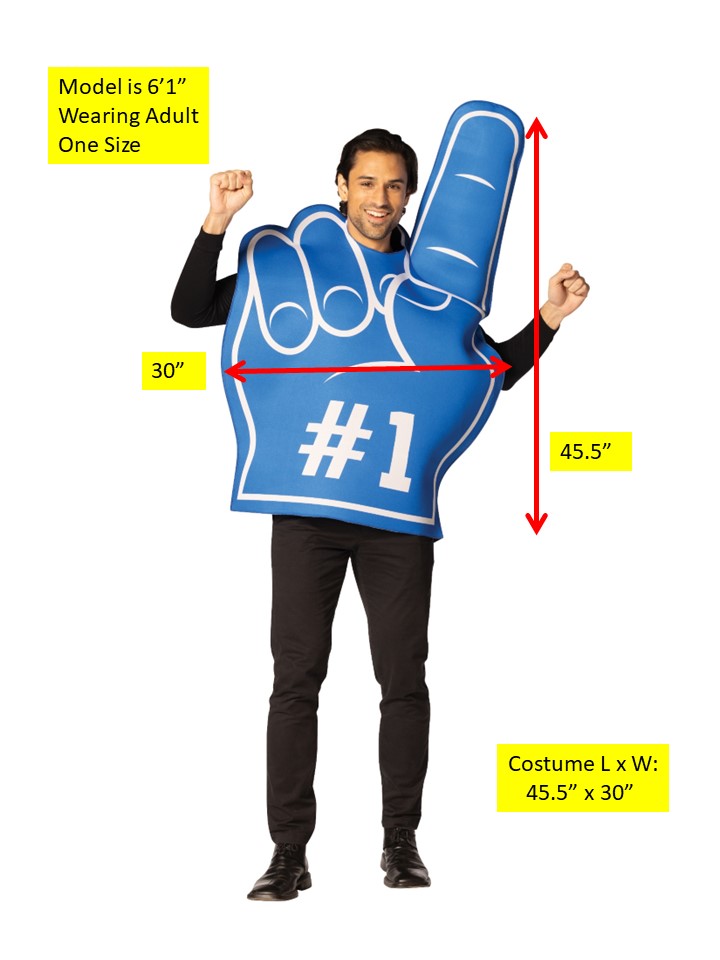 Rasta Imposta #1 Foam Finger Kostüm Blau Einheitsgröße