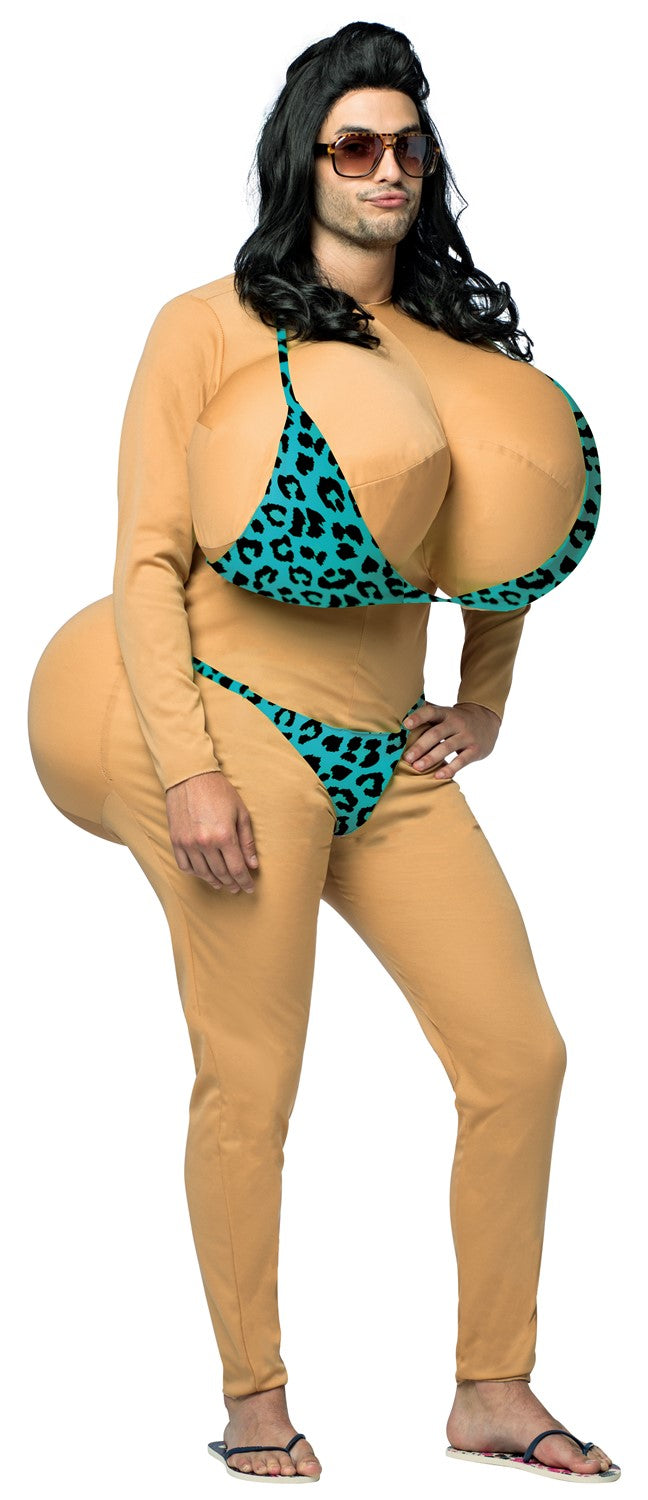 Rasta Imposta Big Bikini Babe Kostüm Einheitsgröße Leopard