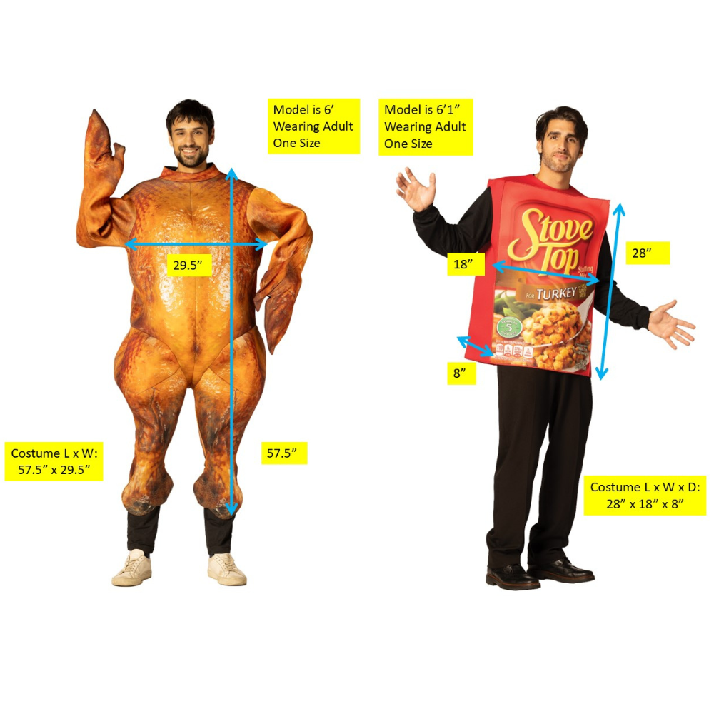Rasta Imposta Thanksgiving Feast Partnerkostüm One Size Truthahn