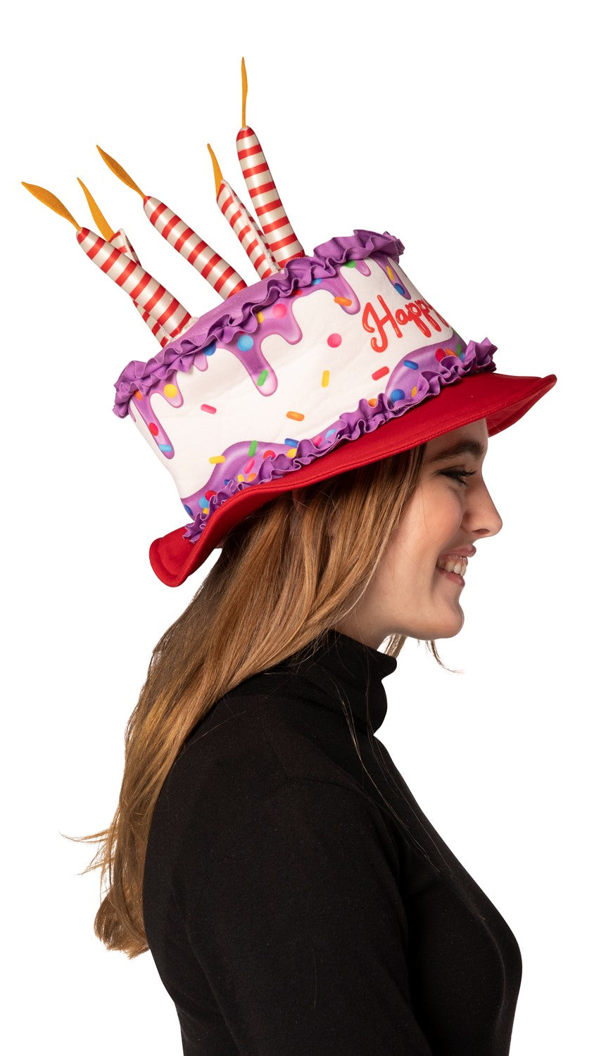 Rasta Imposta Birthday Cake Hut Kostümhut Weiß mit Kerzen Einheitsgröße