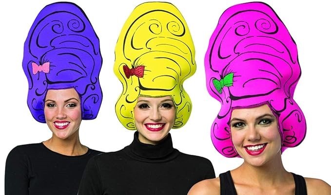 Rasta Imposta Beehive Perücke 3er Pink Lila Gelb One Size