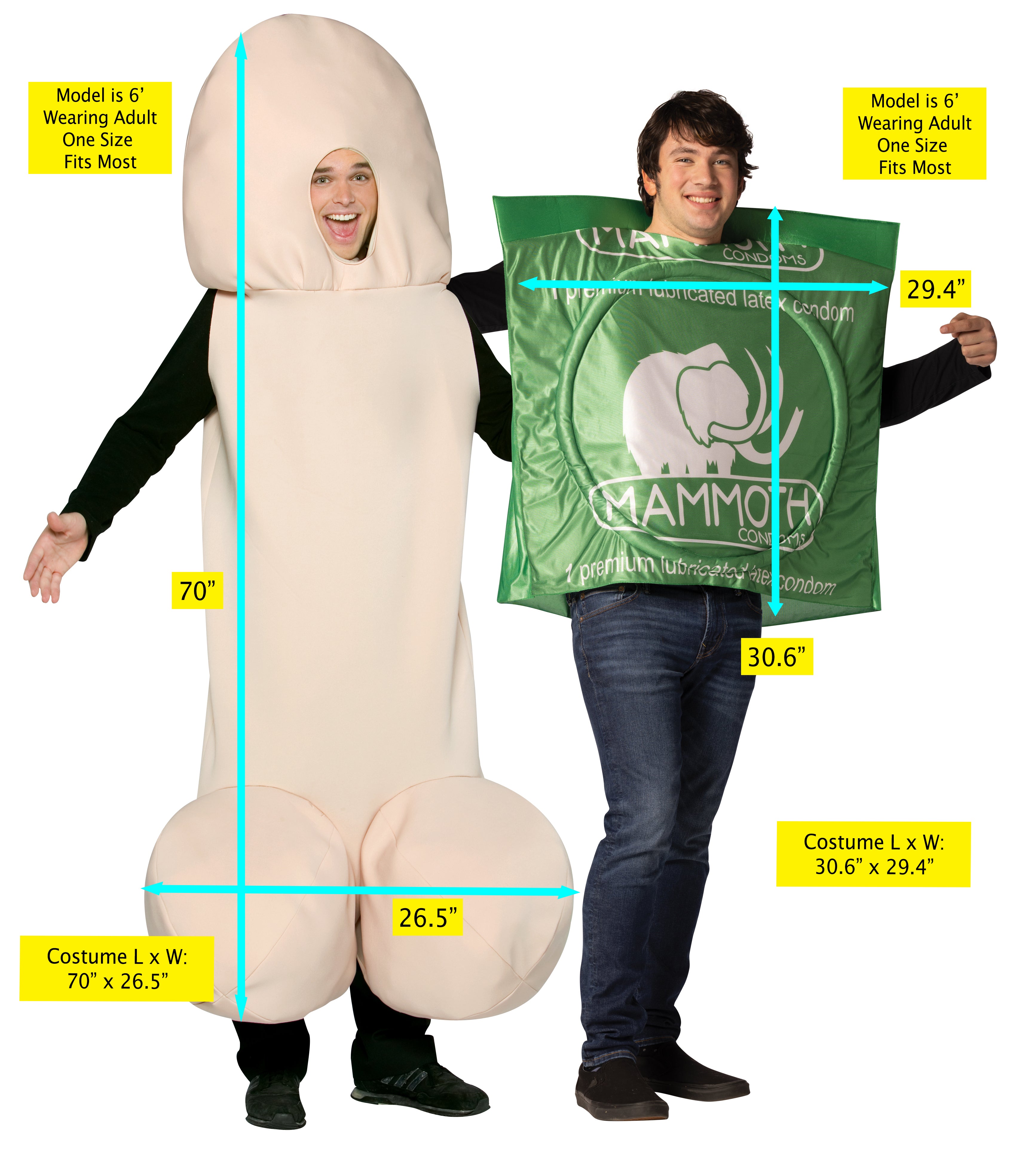 Rasta Imposta Mammoth Halloweenie Kostüm Paar One Size