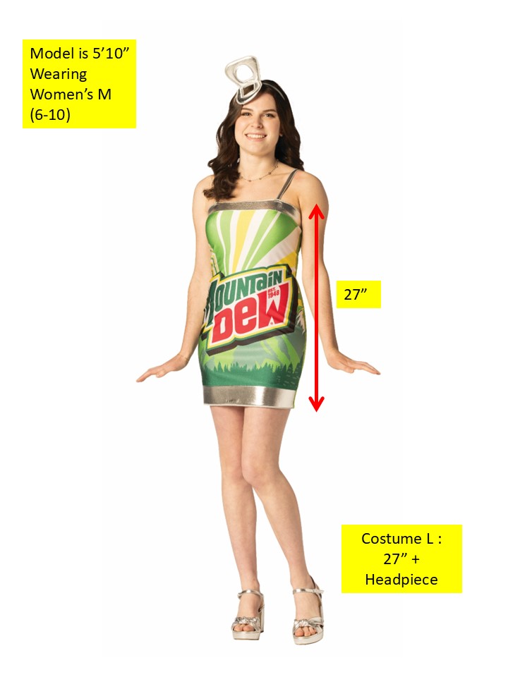 Rasta Imposta Mountain Dew Dress Kostüm Damen Größe M