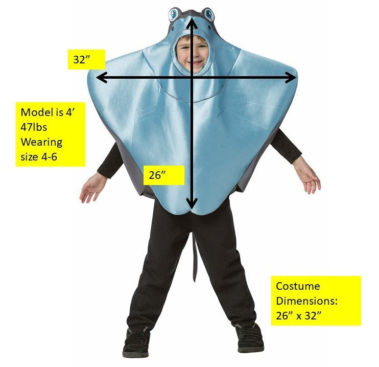 Rasta Imposta Stingray Kostüm Kinder 4-6 grau