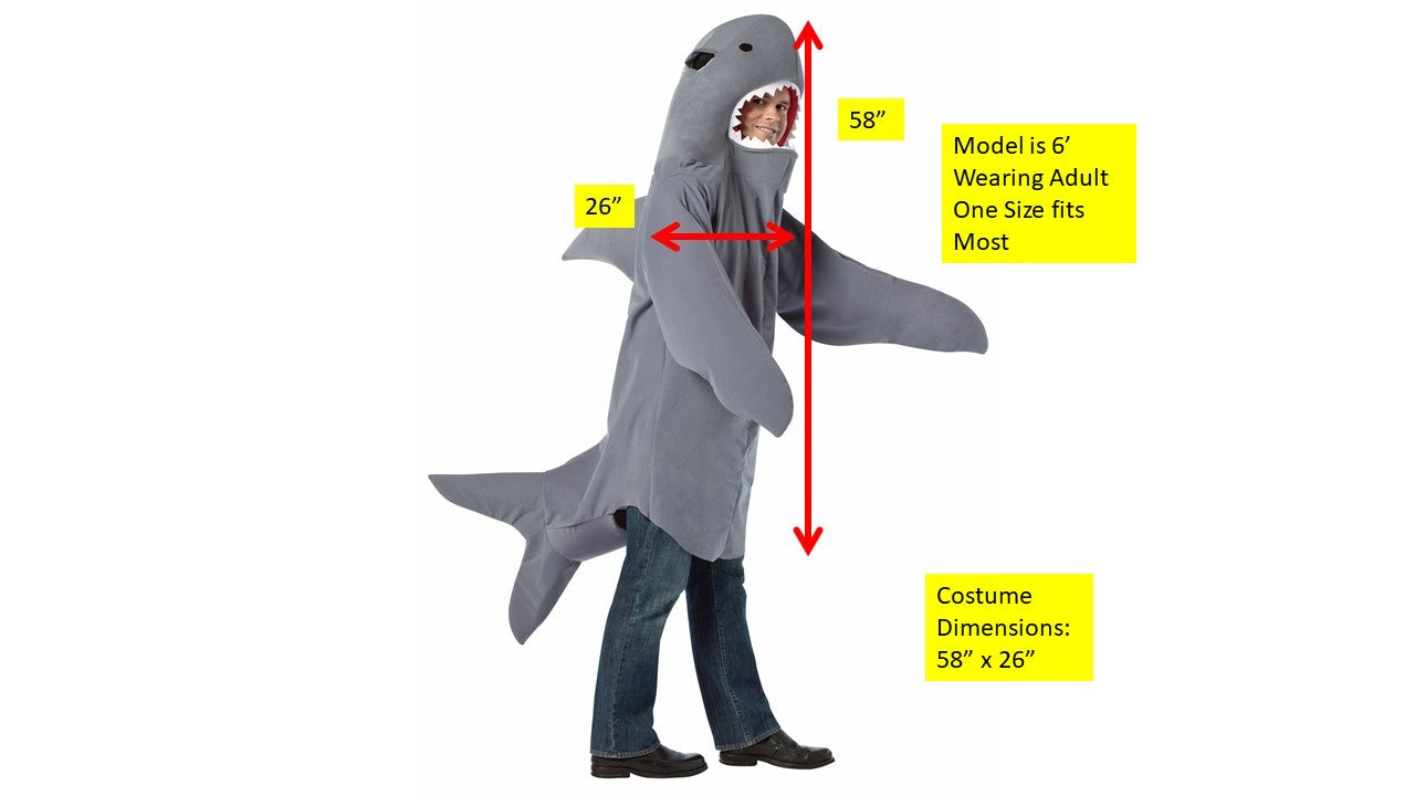 Rasta Imposta Shark Kostüm Einheitsgröße Grau Unisex